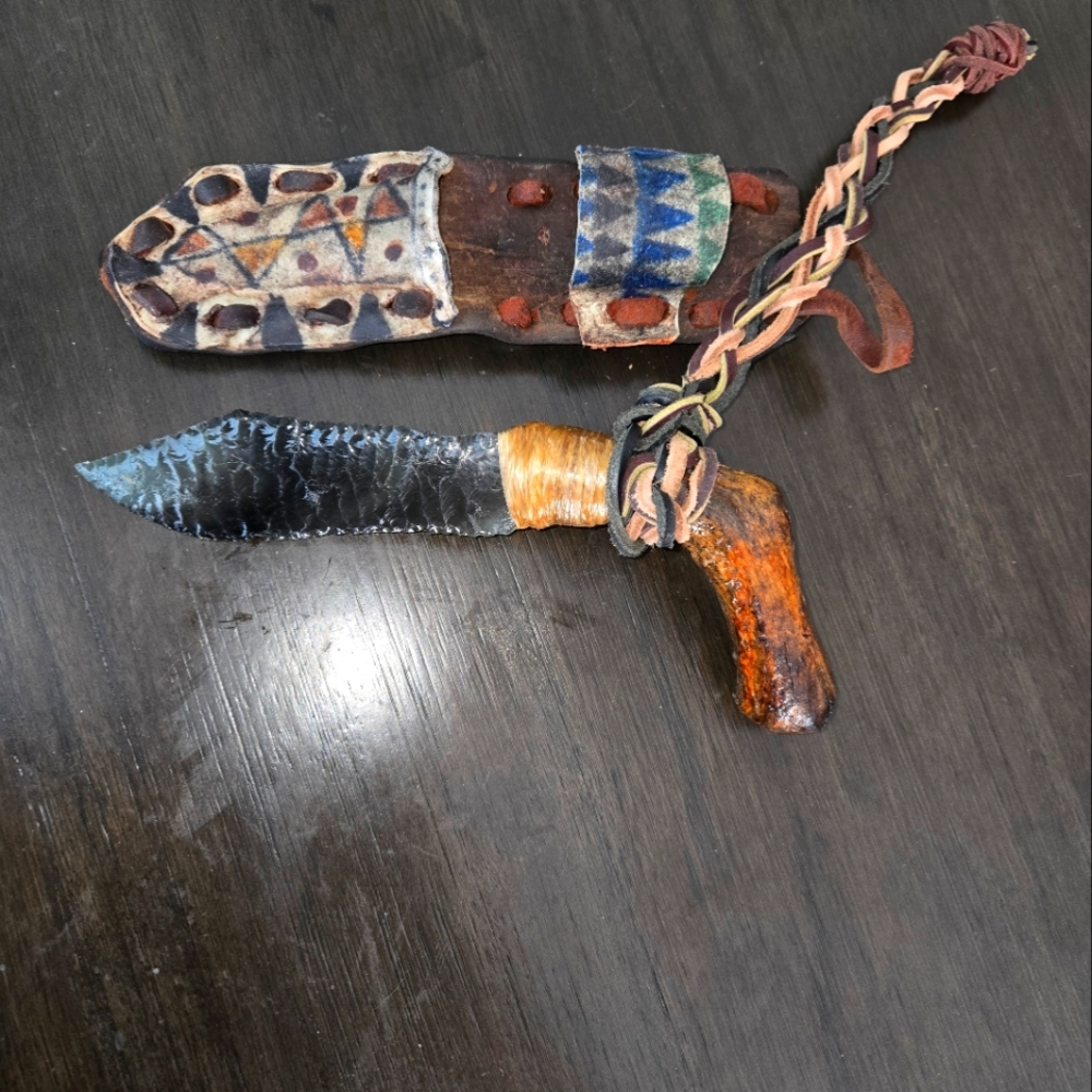 Obsidian Knife Blade  Mountain Man Knife Authentic Arrowhead